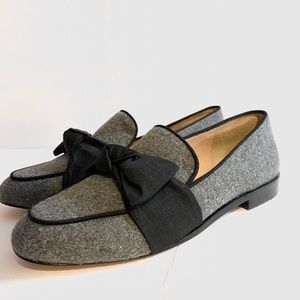 Antonio Melani Yelma Bow Gray Black Slip On Loafer